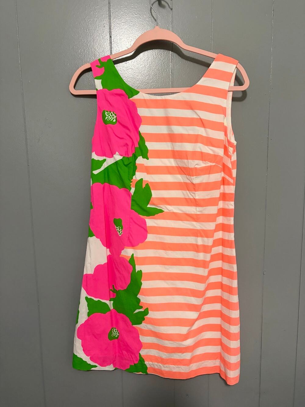 Lilly Pulitzer Delia Sunrise Orange Wild Flowers Cotton Shift Preppy Dress 4